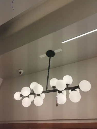 Lustre moderno preto com 16 luzes nordecor + lâmpada led G9