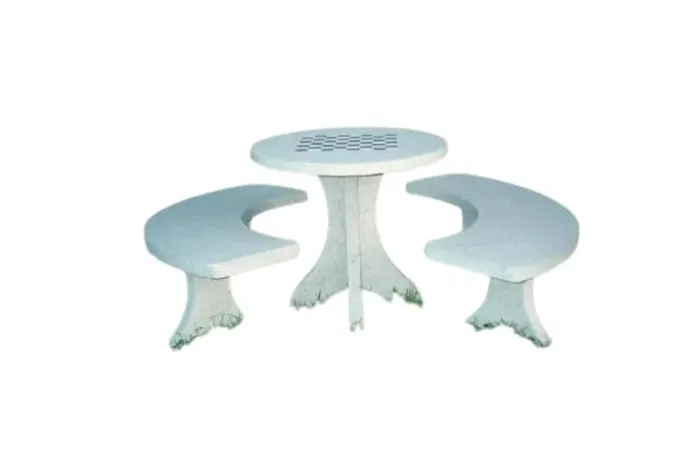 Conjunto mesa Oval 1,0m com 2 bancos curvos