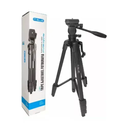 Tripé Para Câmera Com Nível 1.7 M Preto Ajustável It-Blue