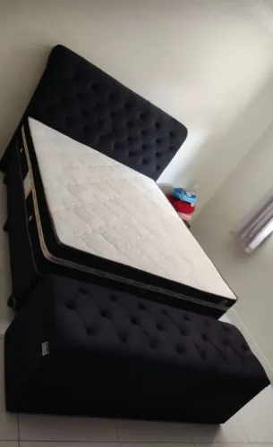 Cama Box com Cabeceira e Baú Estofados - Elegância e Conforto