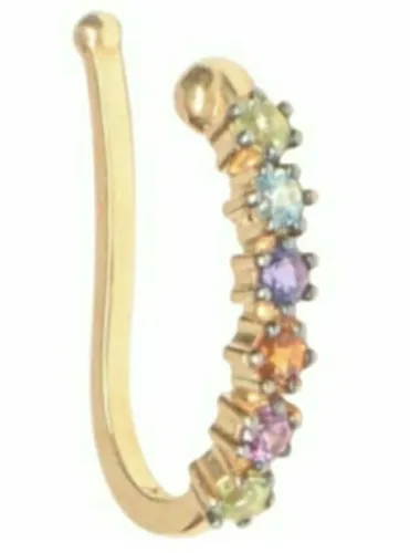 PIERCING EM OURO AMARELO 18K, COM DIVERSAS PEDRAS, MARCA MONTE CARLO. 