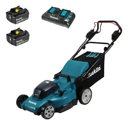 Cortador De Grama Traçao Coletor Dlm481 + Carreg + 2 Bateria