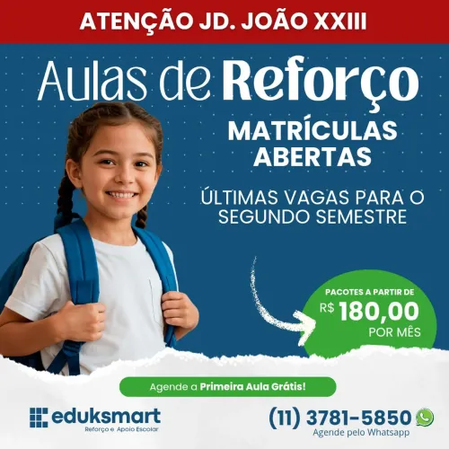 Aulas de Reforço Escolar Jardim João XXIII Professora Cleusa