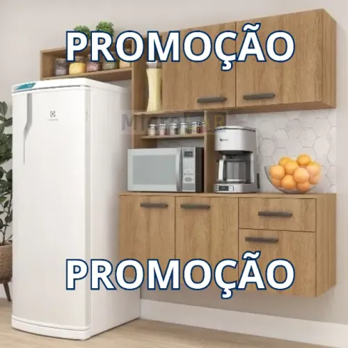 Cozinha Suspensa com Balcão Lince - Já com entrega