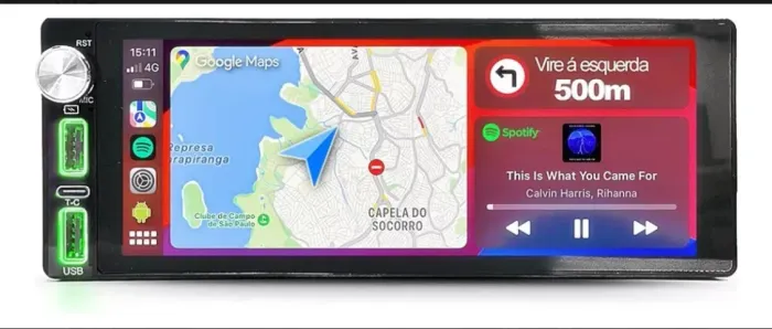 Central multimídia 1 din MP5 Wintech Tela 6.7" Android Auto e Apple CarPlay sem fio Wi-fi