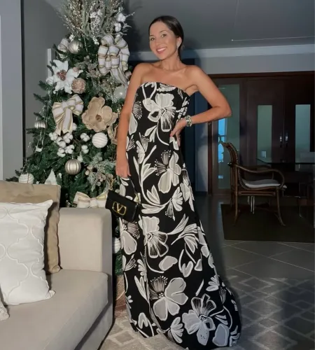Vestido longo estampado elegante | Festa/Evento