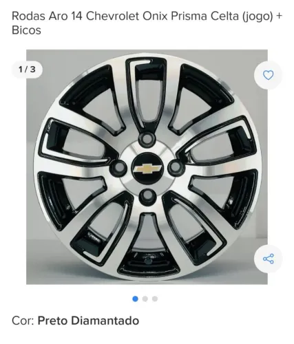 Rodas Aro 14 Chevrolet Onix Prisma Celta jogo novas 4x100