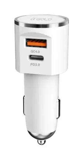 Carregador de Carro 60W 9.1A  2 Portas: USB + Type-C