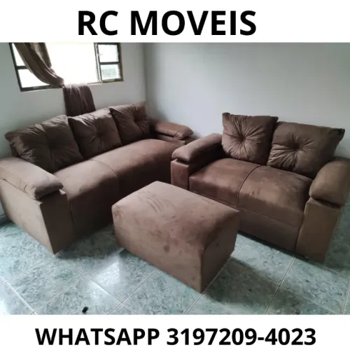 Sofá 2 e 3 Lugares Sonata com Braço Fofão - Conforto Garantido