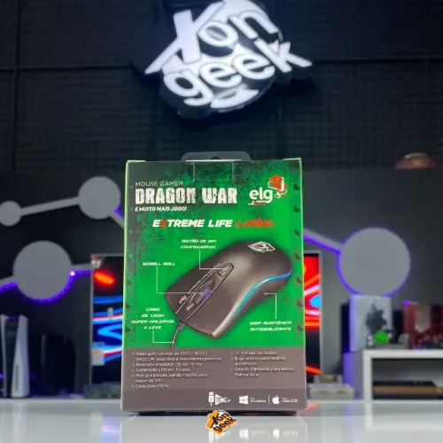Mouse Elg Gamer Dragon War 2400DPI | Elg | Com Garantia! - A Pronta Entrega!