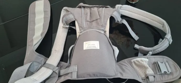 Canguru Ergonômico Bebê 12 Posições Cinza Com Assento 3 Em 1