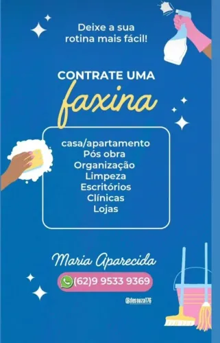 Faço faxina em casas , apartamentos lojas .