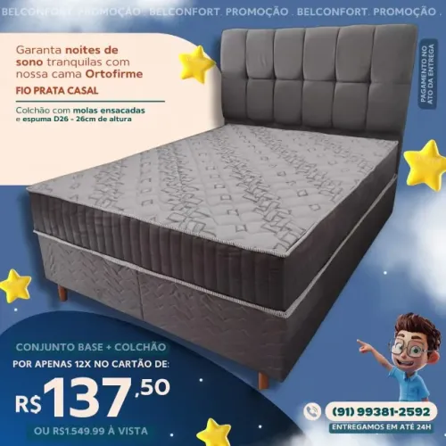 CAMA CASAL FIO PRATA COM ENTREGA GRÁTIS