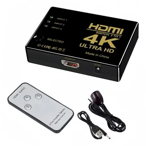 Chaveador Comutador Divisor Hub Multiplicador Sinal Hdmi 3x1 Switch - Armarinho Ditudo