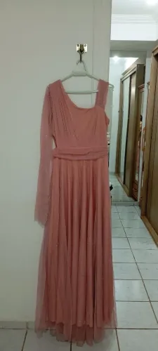 Vestido de Festa Longo com Manga Única