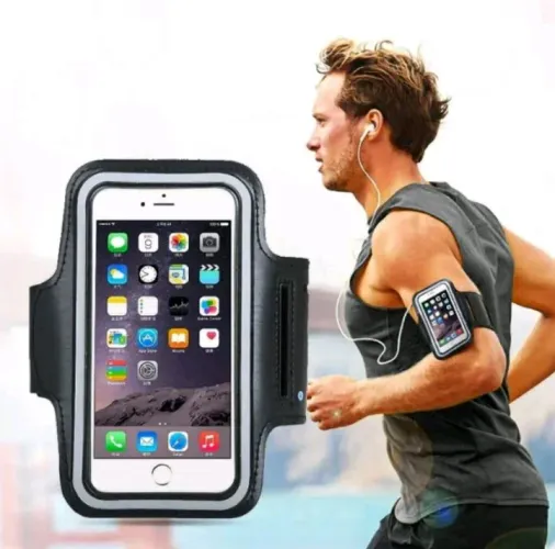 Braçadeira p Celular Suporte braço Caminhada Bike Academia