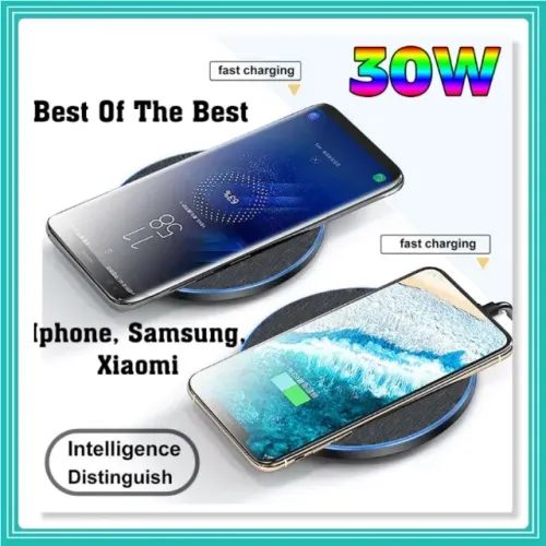 Carregador por Indução Mesa 30W Turbo Muito Rapido Para Iphone - Sansung