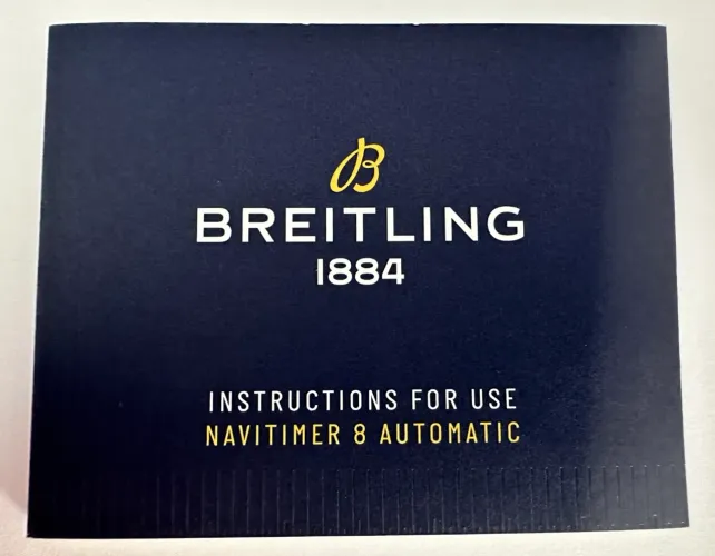 Breitling original autêntico International Instruction Manual Navitimer 8 Automático 