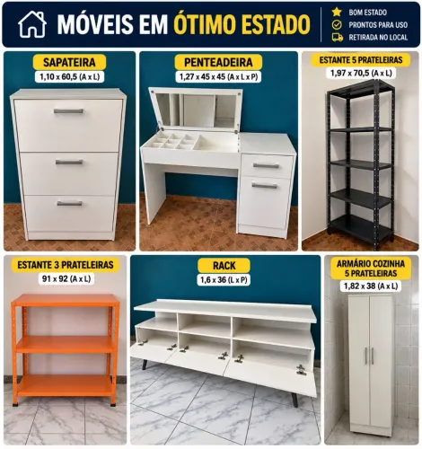 MÓVEIS EM ÓTIMO ESTADO | RACK, PENTEADEIRA, SAPATEIRA E MAIS!