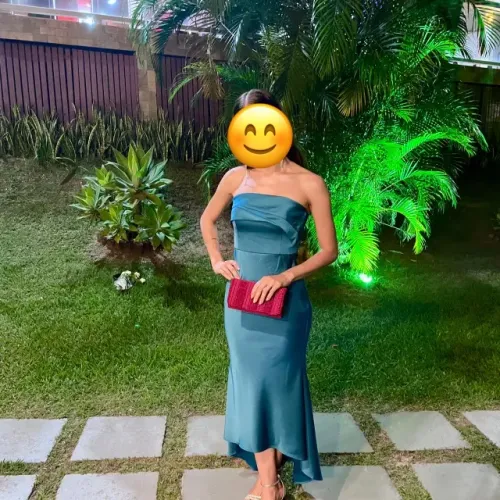 Vestido azul petróleo