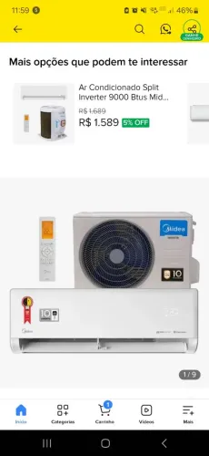 Ar condicionado midea inverter 9000 btus