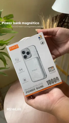 Power bank magnético 10.000 mAh carregamento sem fio