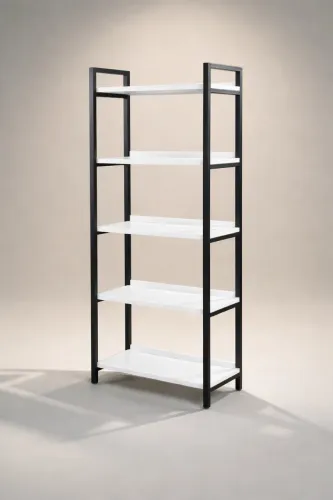 PRATELEIRA METALON E MDF PRETO COM BRANCO