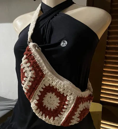 Pochete Crochê com zíper