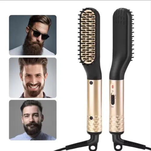 Pente multifuncional modelador alisador de cabelo pente escova barba