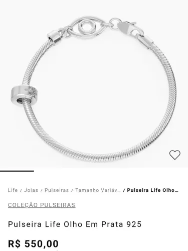 pulseira VIVARA original tamanho 18 fechadura de olho