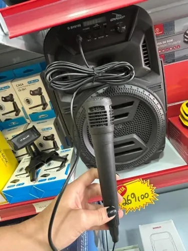 Caixa de Som Amplificada 20W Bluetooth com Microfone