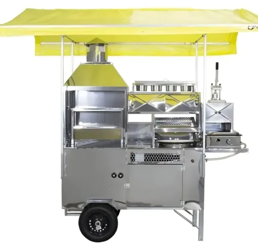 Carrinho Inox 5x1 Pastel, Hot Dog, Batata, Churrasco, Lanche