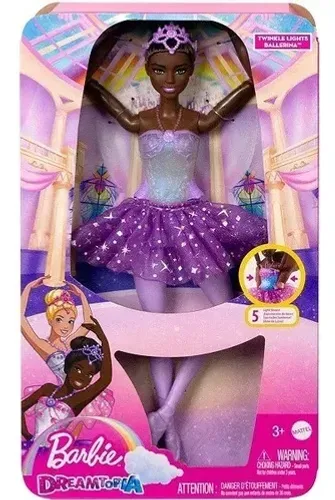 Boneca para Meninas Barbie Fantasy Dreamtopia Bailarina Roxa com Luzes Brilhantes