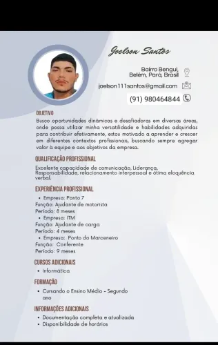 Gostaria de trabalhar