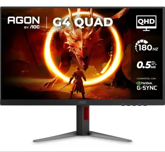 (Semi-novo c/garantia) Monitor Gamer AOC IPS 2K QHD 180Hz NVIDIA G-Sync, Freesync