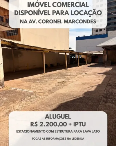 Estacionamento com estrutura para lava jato disponível para locação na Av. Coronel Soares