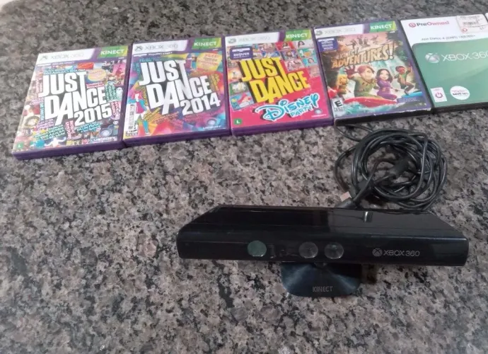 Kinect xbox 360 com 5 jogos originais