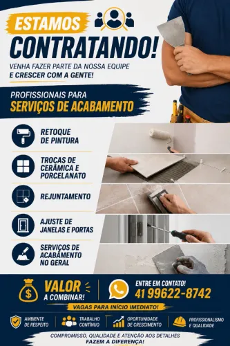 Vaga para serviços de acabamento em geral