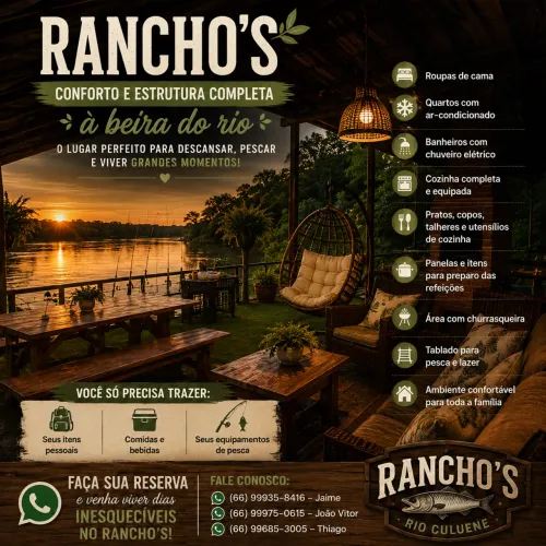 Rancho para Temporada no Rio Culuene - Canarana/MT