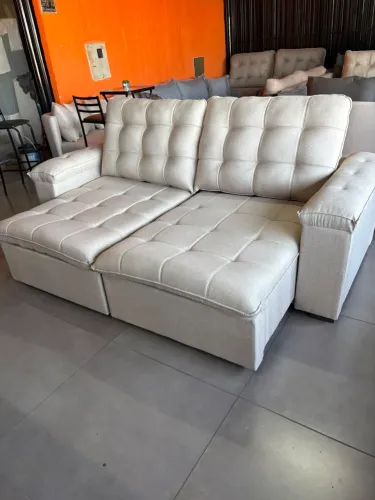 Sofá Retrátil e Reclinável 2.30 Mts No linho Pronta Entrega