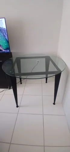 Mesa Ferro e Vidro (sem cadeiras)