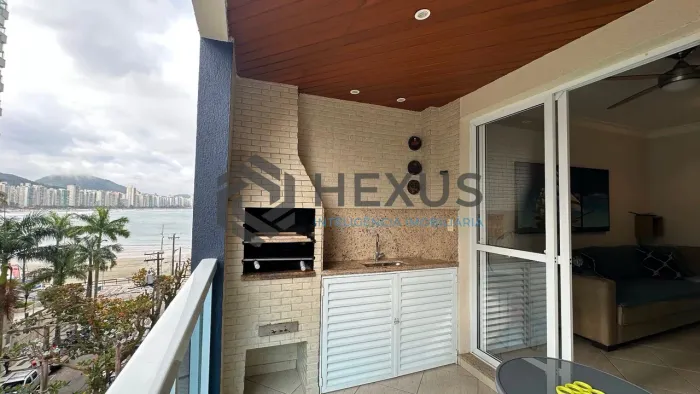 Apartamento frente mar com varanda gourmet vista mar e lazer na Praia das Asturias, Guaruj
