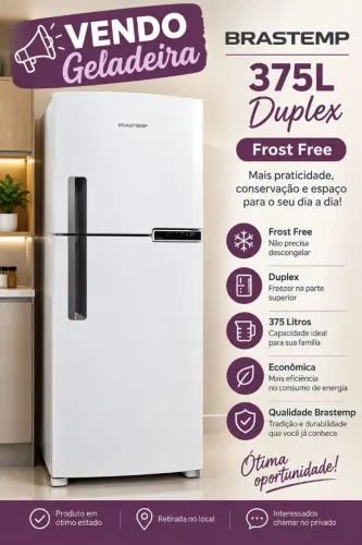 Geladeira BRASTEMP 375 L duplex frost free