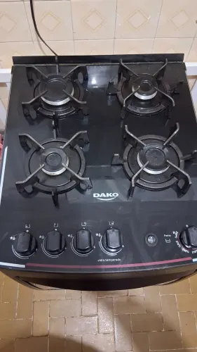 Fogão Dako Supreme 4 Bocas Preto Vidro Temperado