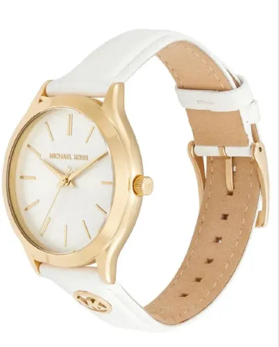 Relogio Michael Kors couro legitimo branco