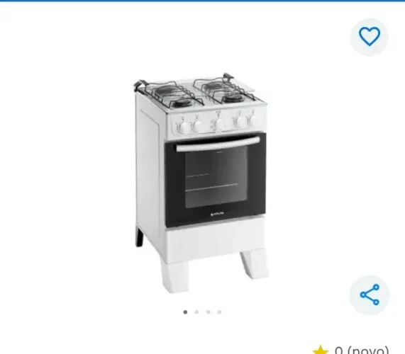 Fogão 4 Bocas Branco Inox Atlas Milão