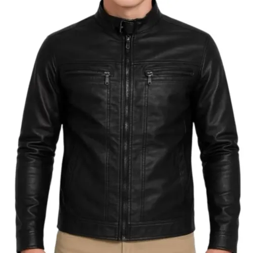 Jaqueta de couro masculina tamanho P