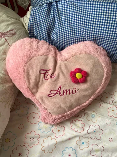 almofada te amo coração