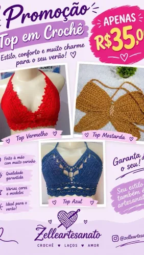 Top em crochê