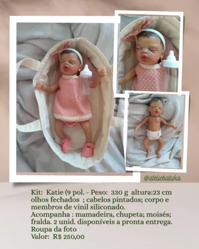 Mini bebê reborn negra